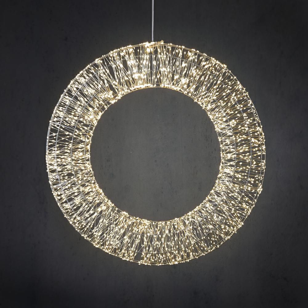 CORONA LUMINOSA 3600LEDD.80 CM L.CALDA -WREATH- ESTERNO