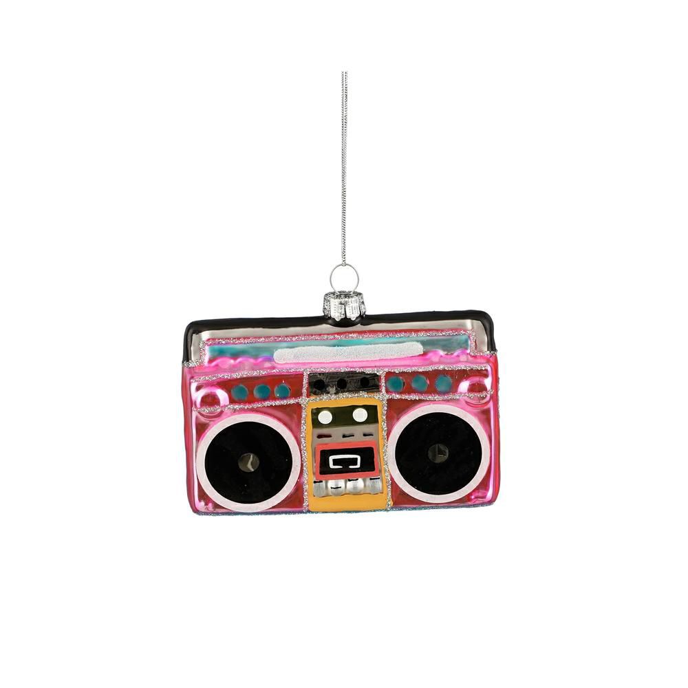 RADIO DISCO VETRO D/APPENDERE 11X3 CM H.8 CM MULTICOLOR