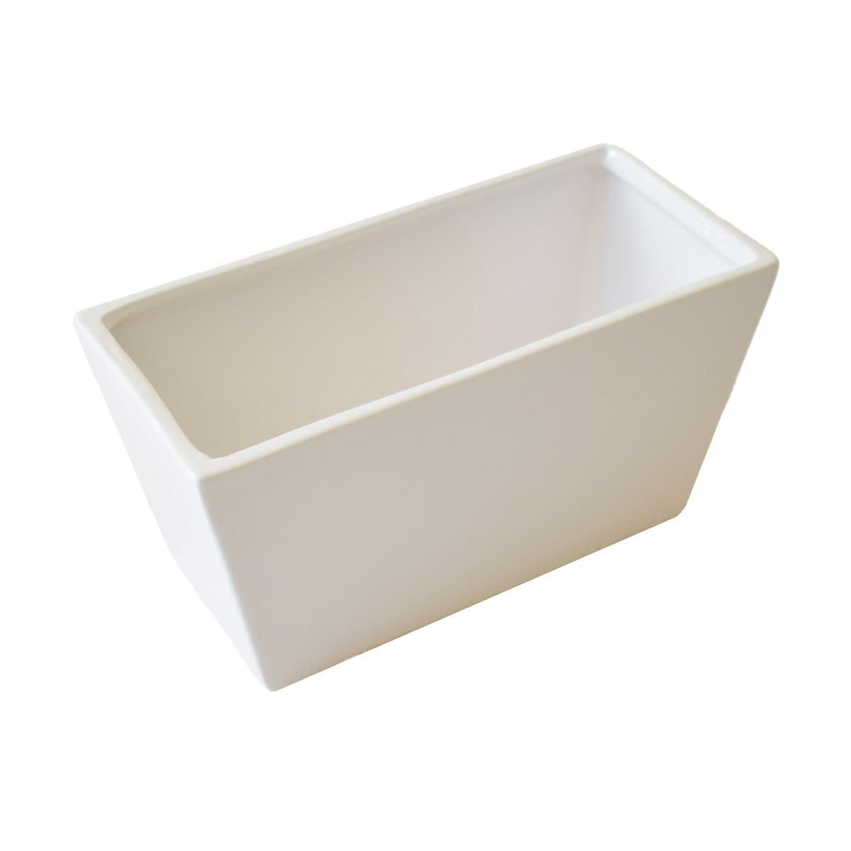 VASCHETTA CERAMICA RETTANGOLARE 22X10 CM H.12 CM BIANCO