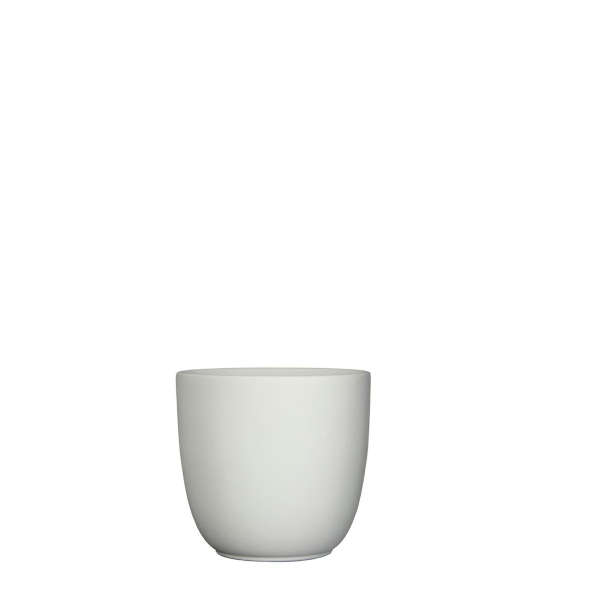 VASO CERAMICA TONDO D.14,5 CM H.14 CM -TUSCA- BIANCO MATT