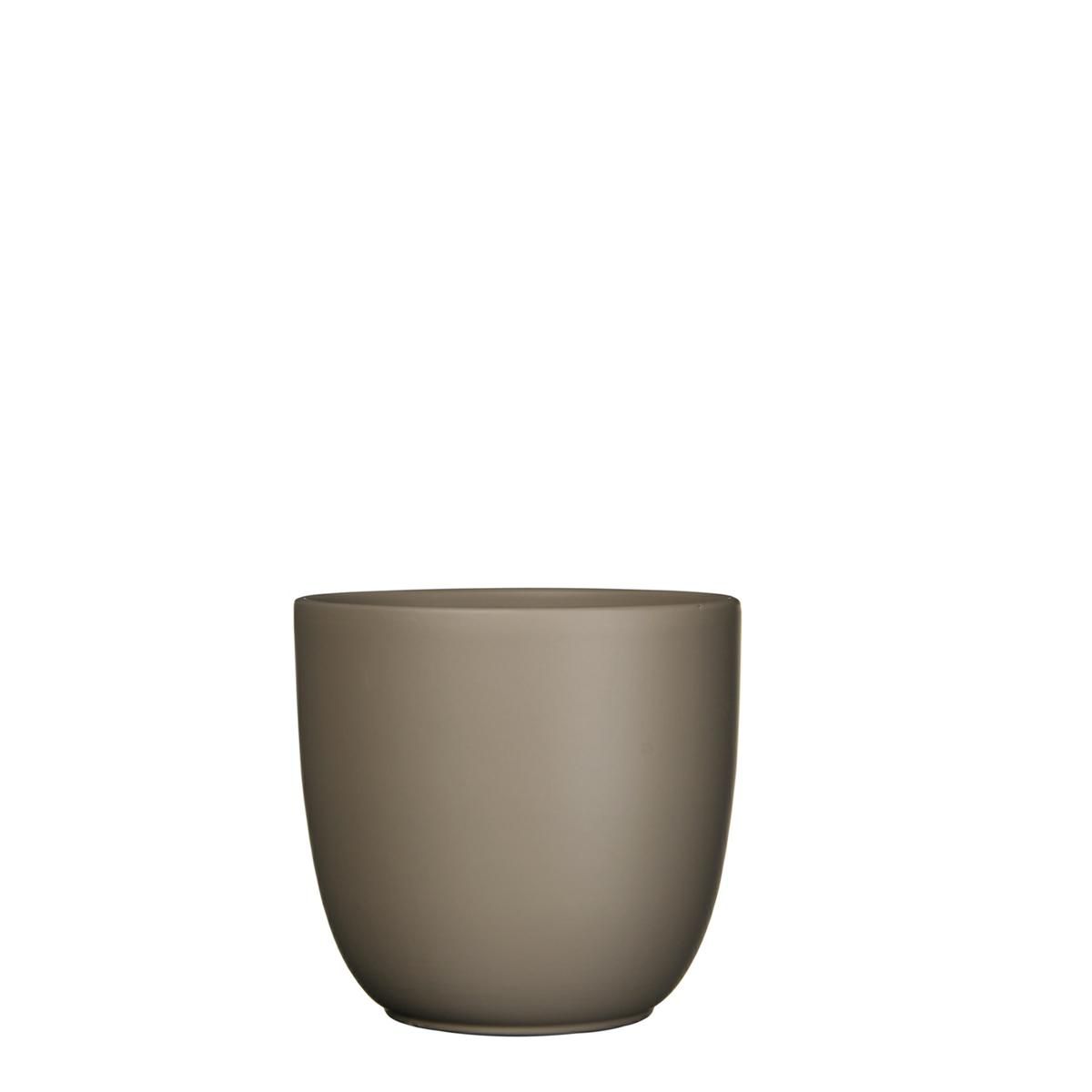 VASO CERAMICA TONDO D.19,5 CM H.18,5 CM -TUSCA- TORTORA MATT