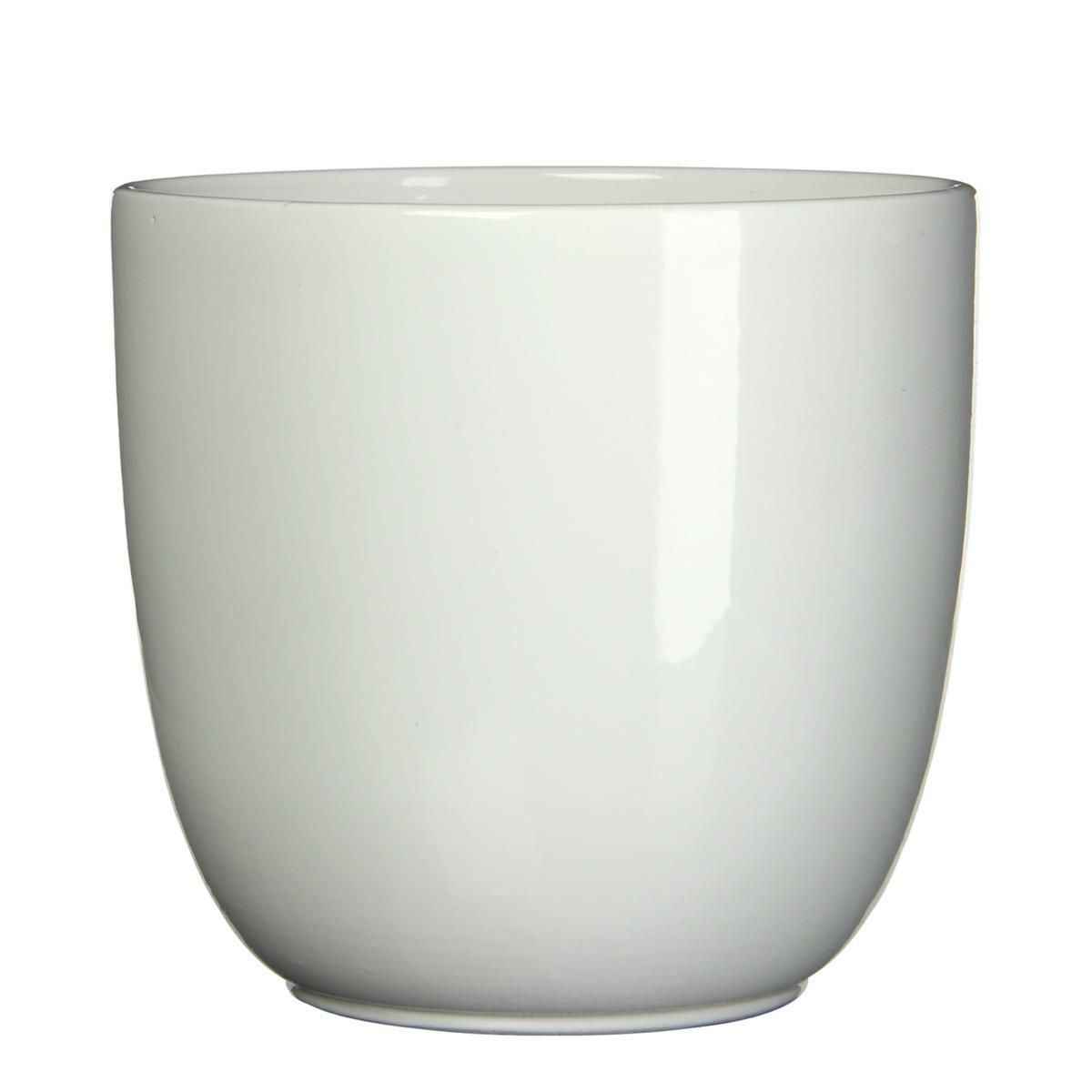 VASO CERAMICA TONDO D.28 CM H.25 CM -TUSCA- BIANCO