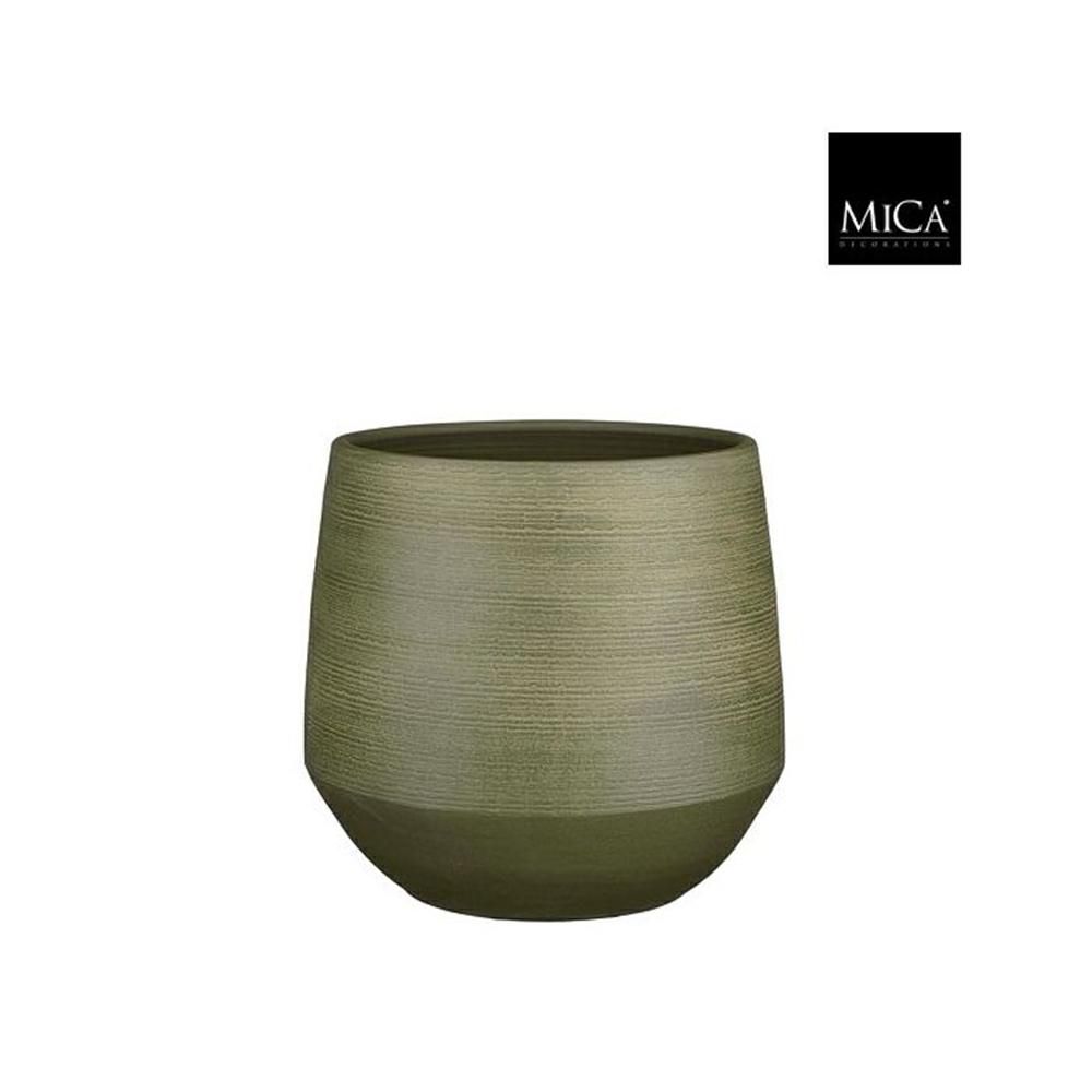 VASO CERAMICA TONDO D.30 CM H.20 CM -EVORA- VERDE