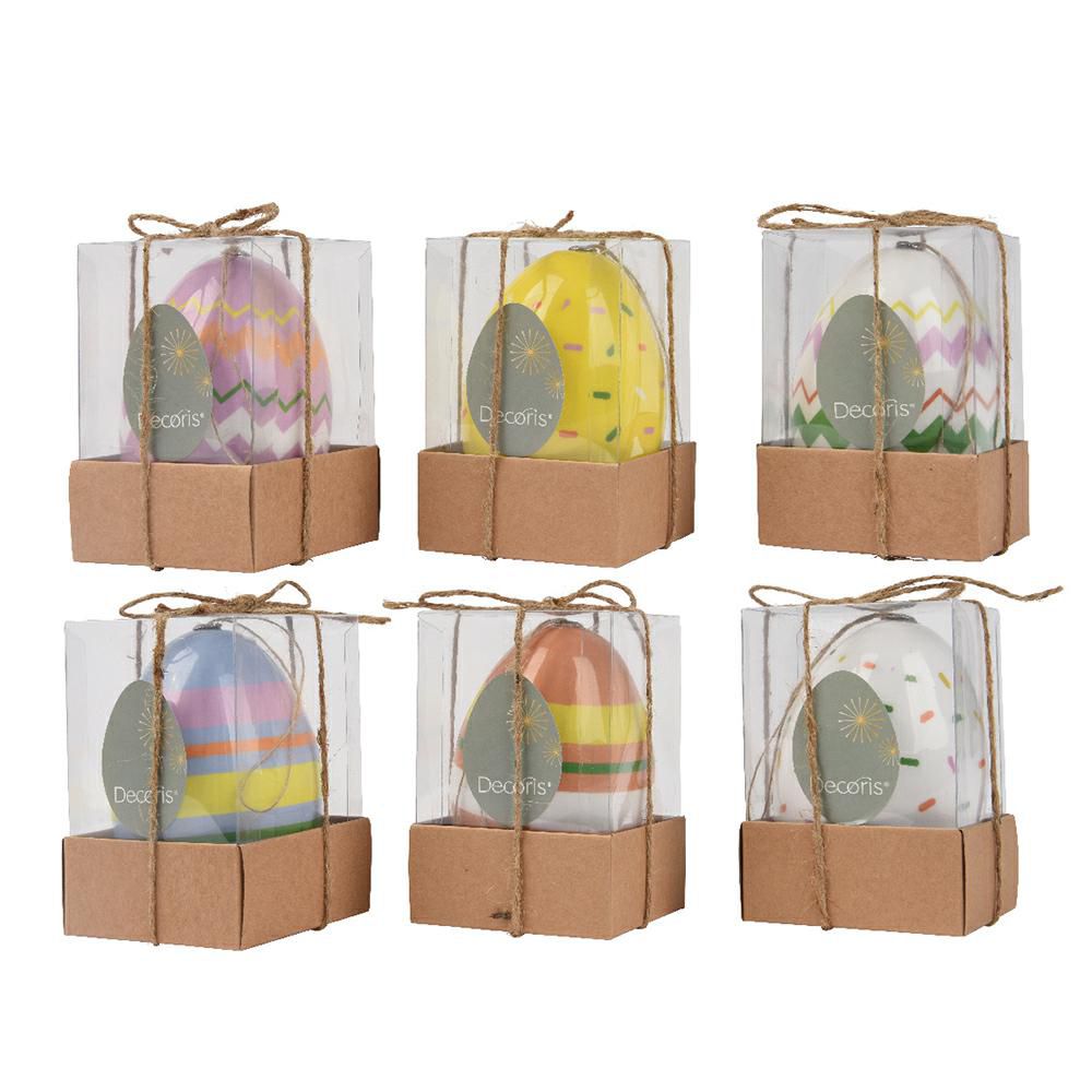 SET 6 UOVA FOAM D/APP. D.9 CM H.12 ROSA/LILLA/GIALLO/ARANCIONE