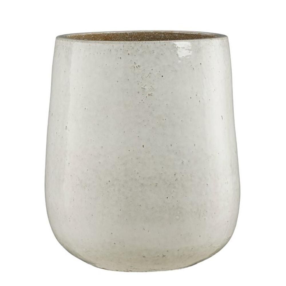 VASO CERAMICA TONDO D.43 CM H.50 CM -TORINO- BIANCO