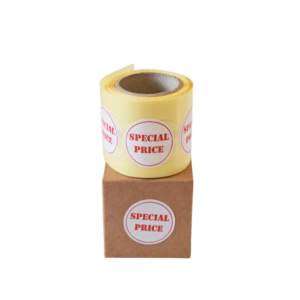 BOLLINO ADESIVO D.3,5 CM PZ.200 -SPECIAL PRICE- BIANCO/ROSSO