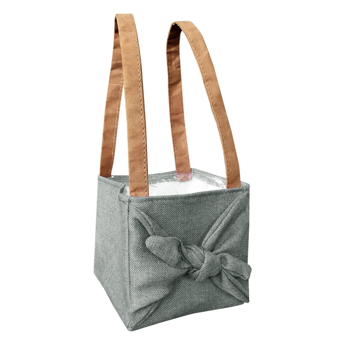 SET 10 SHOPPERS TESSUTOAMIDO DI MAIS 14X14X15 CM GRIGIO