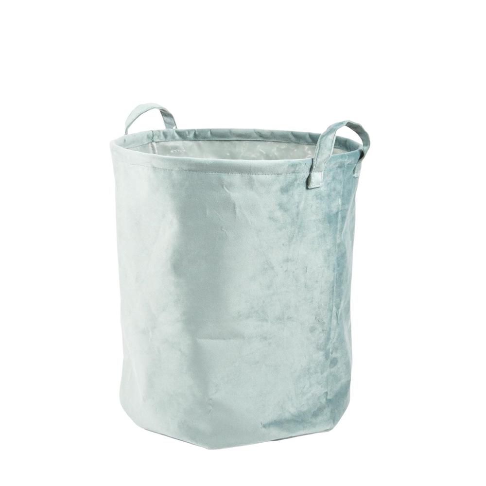 BORSA CILINDRO VELLUTO C/MANICI D.35 CM H40 CM VERDE SALVIA DS