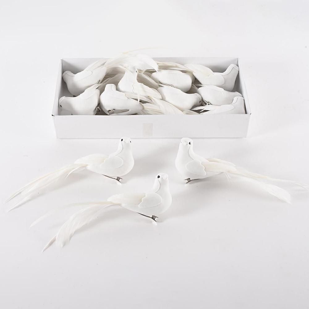 SET 12 COLOMBE C/CLIP 18,5 CM BIANCO