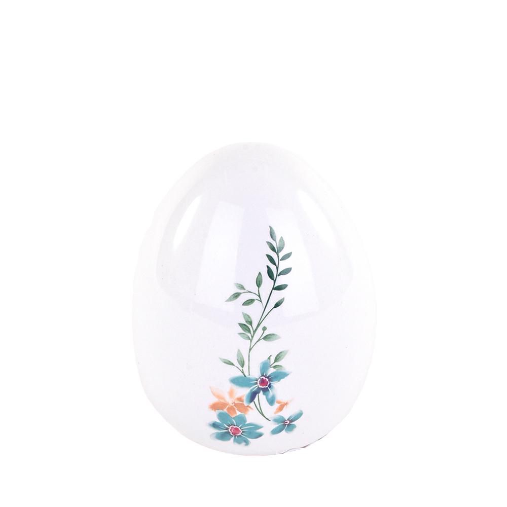 UOVO CERAMICA 6,5X6,5X8,5 CM BIANCO/AZZURRO