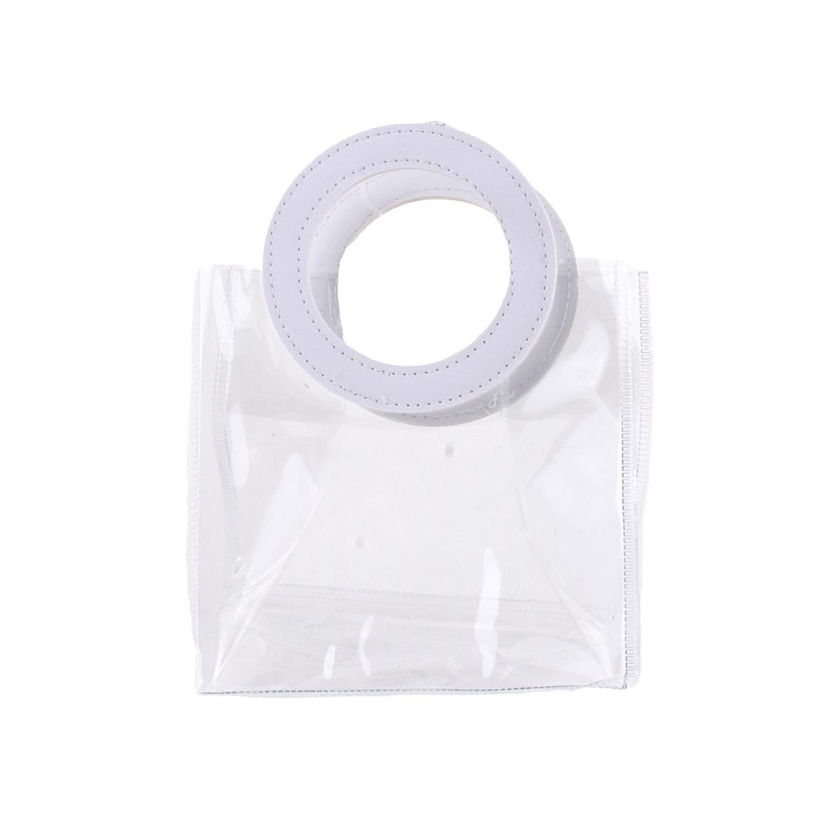 SET 10 SHOPPERS PPL C/MANICI TONDI 15X10 CM H.15 CM BNC/TRSPRNT