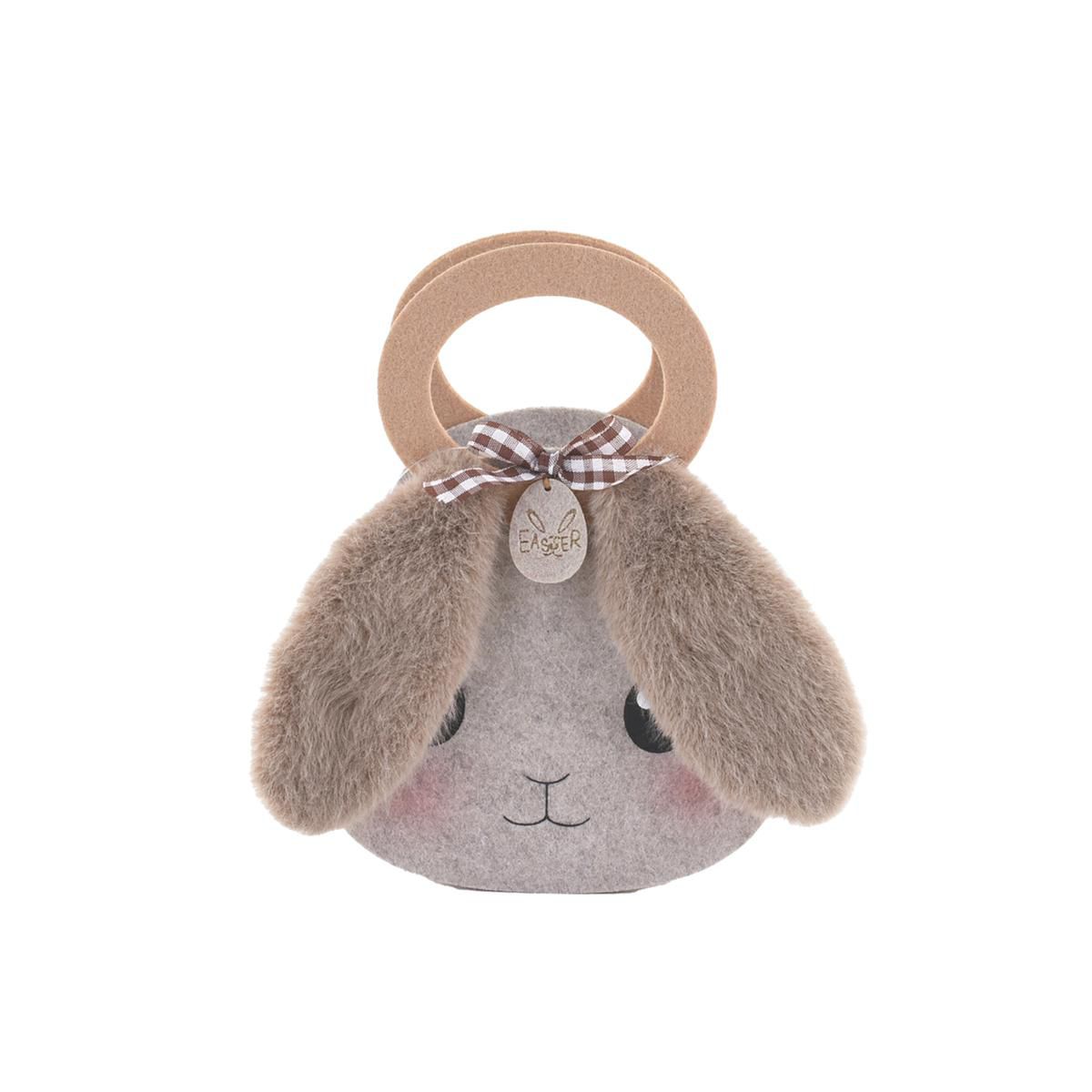 BORSA FELTRO A FORMA DICOGNIGLIO 14,5X8,5 CM H.21 CM BEIGE/ROSA