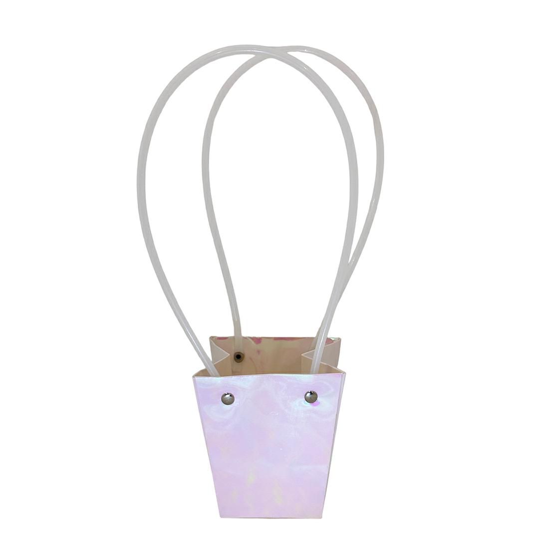 SET 6 SHOPPERS PPL 11,5X11,5 CM H.20 CM IRRIDESCENTE