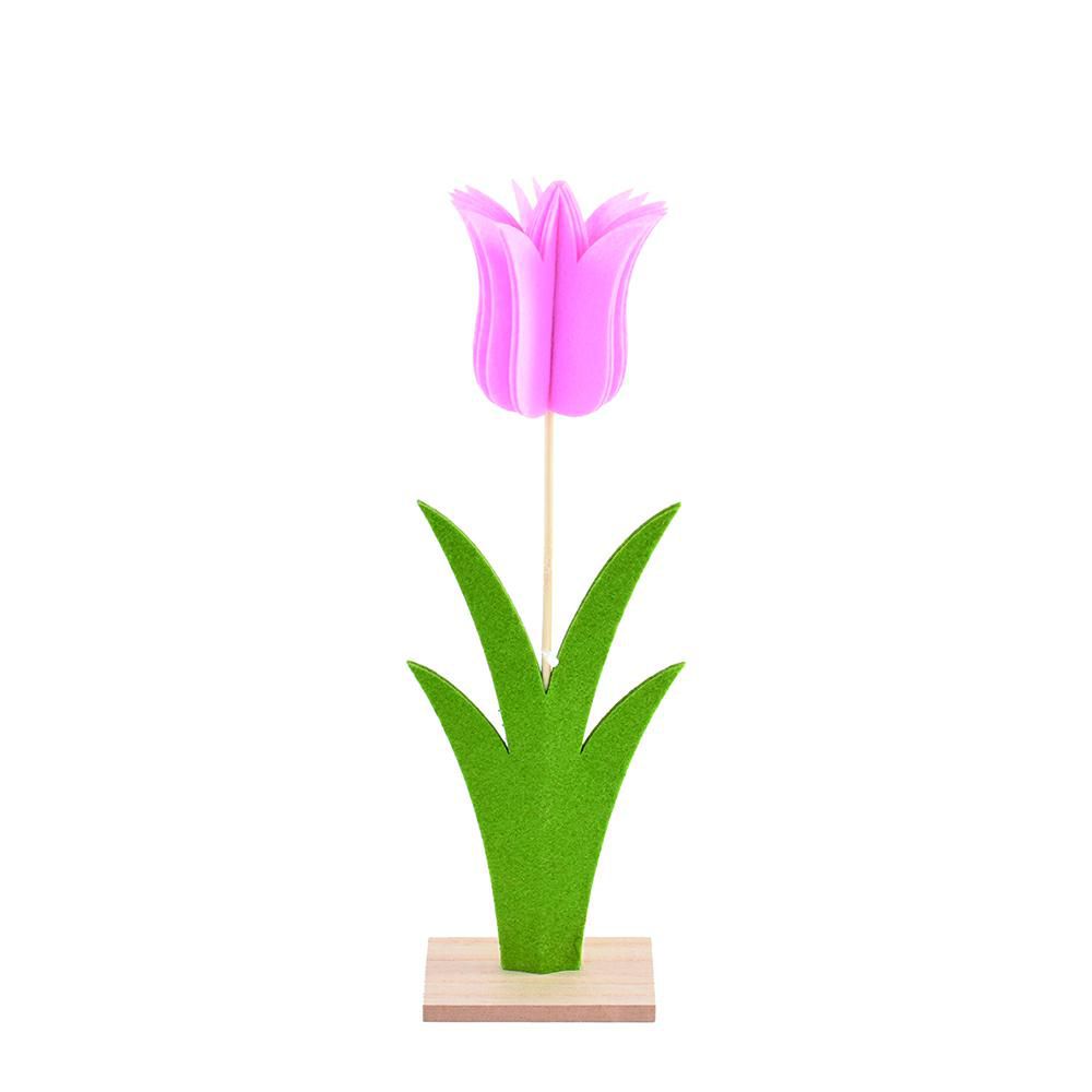 TULIPANO C/BASE FELTRO 11X8 CM H.36 CM ROSA
