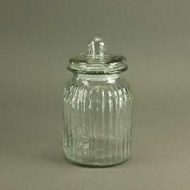 BARATTOLO VETRO LAV. C/COPERCHIO H.26,5 TRASP.