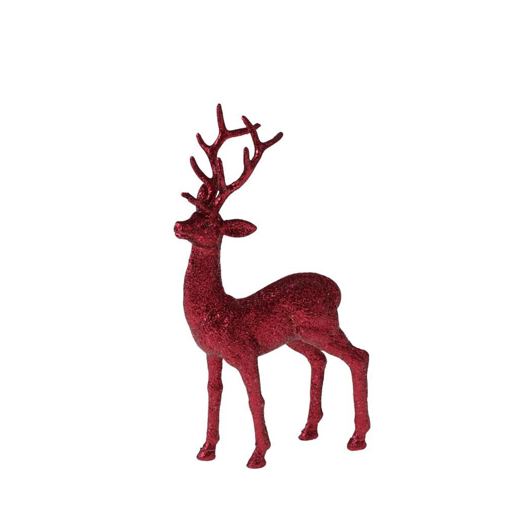 CERVO PLASTICA 14X5X28 CM BORDEAUX GLITTER
