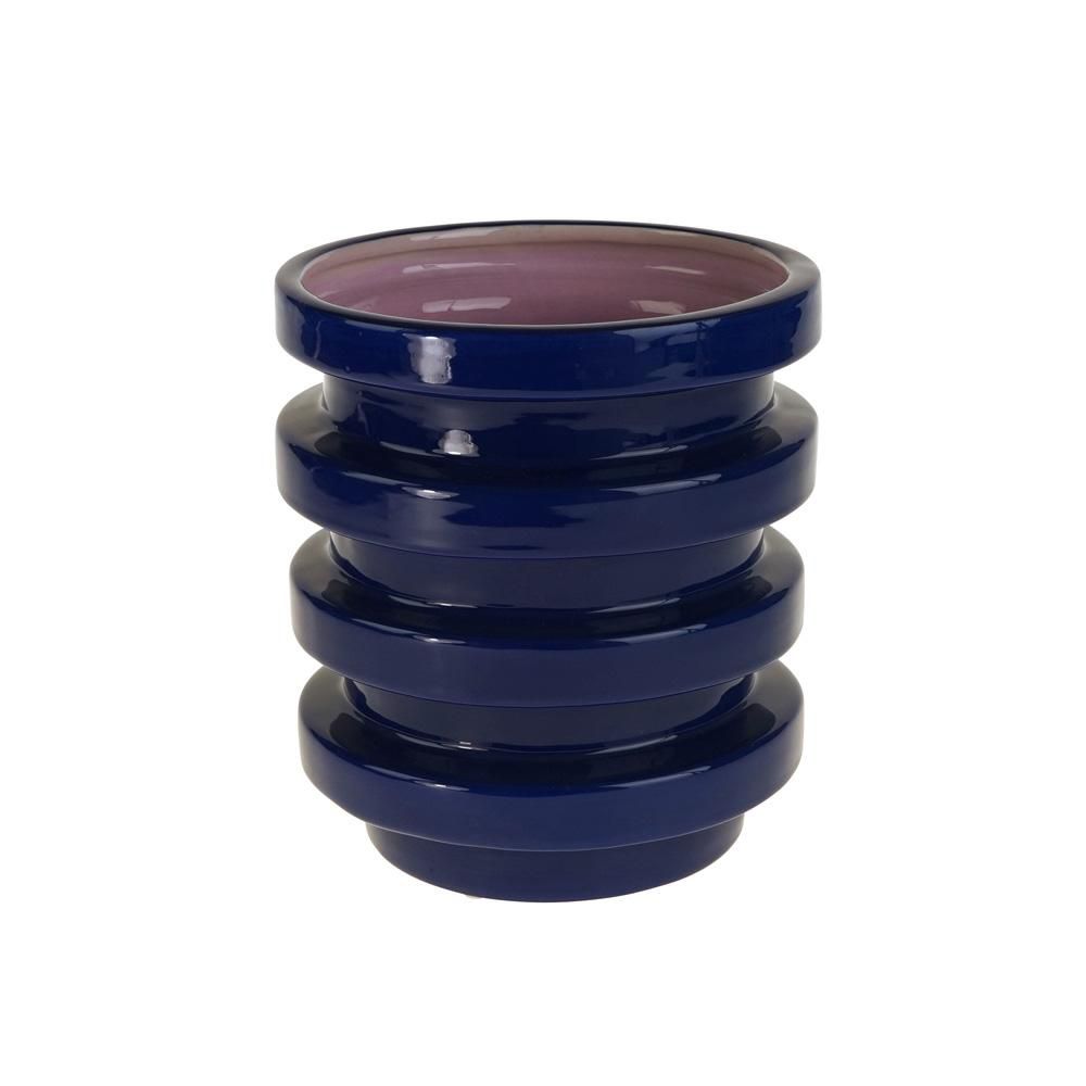 VASO CERAMICA D.19 CM H.21 CM BLU/VIOLA
