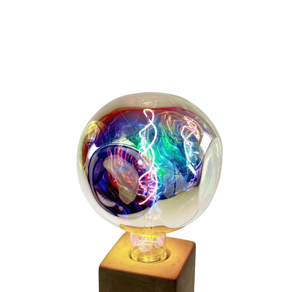 LAMPADA DA TAVOLO IRIDESCENTE 15X20 CM -IRIS- VETRO/RAME