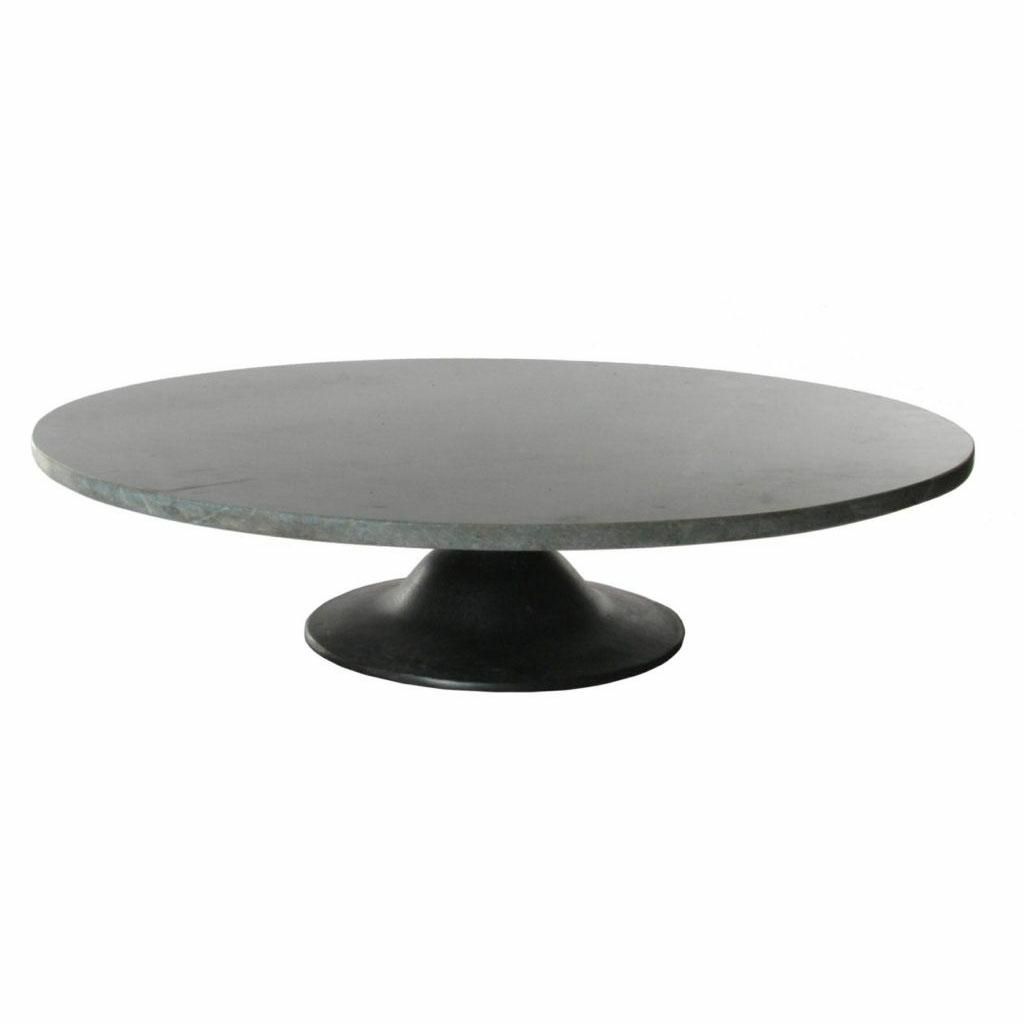 ALZATA MARMO D.67 CM H.16 CM VERDE C/BASE METALLO NERO