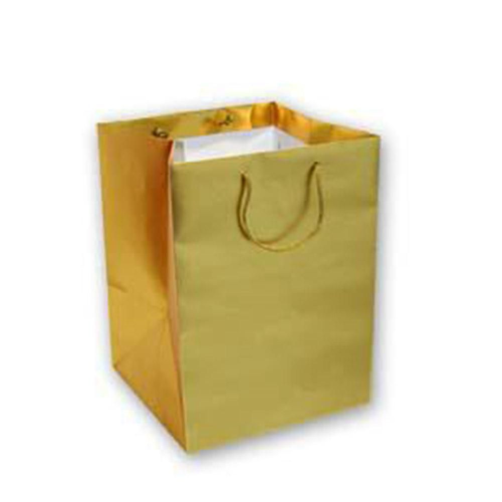SHOPPER MET.PORTAPANETTONE 26X26X35 CM CONF. PZ.10 ORO OPACO