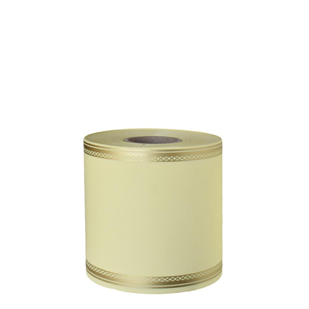NASTRO CARTA FUNEBRE LAURO 100MM 50MT AVORIO