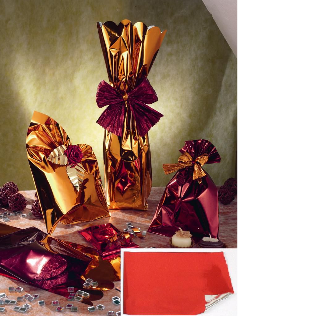 BUSTE PATT.ARGENTO 35X50+5CM CONF. PZ.50 ROSSO