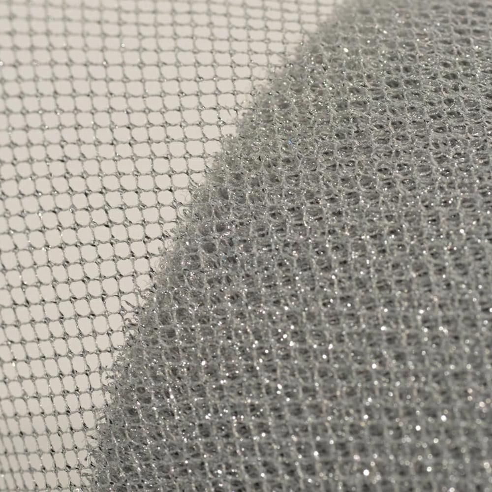 TULLE CM.12,5X100MT. GLITTER ARGENTO
