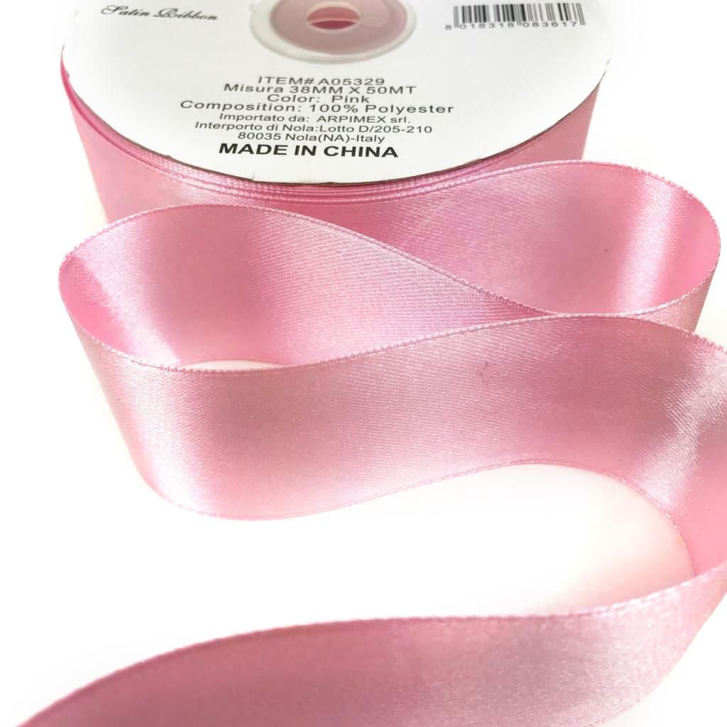 NASTRO DOPPIO RASO 38MM50MT ROSA