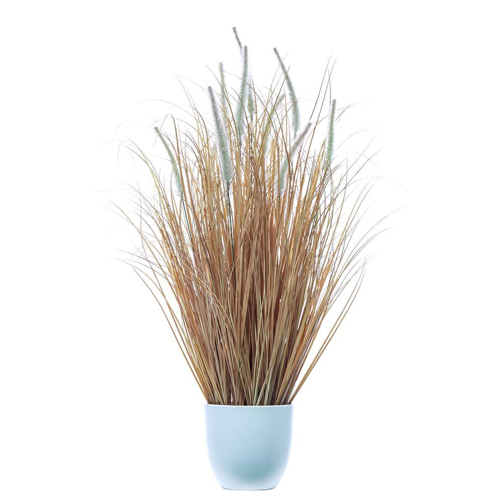 PAMPAS PIANTA C/VASO CM.76 VERDE/BIANCO