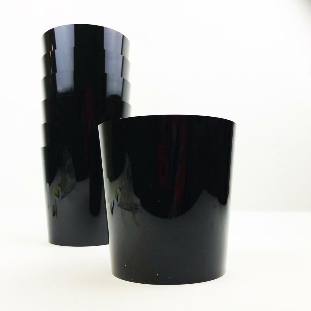 VASO PLASTICA DECOR MINI TONDO D.13 CM H.13 CM CONF.PZ.7 NERO