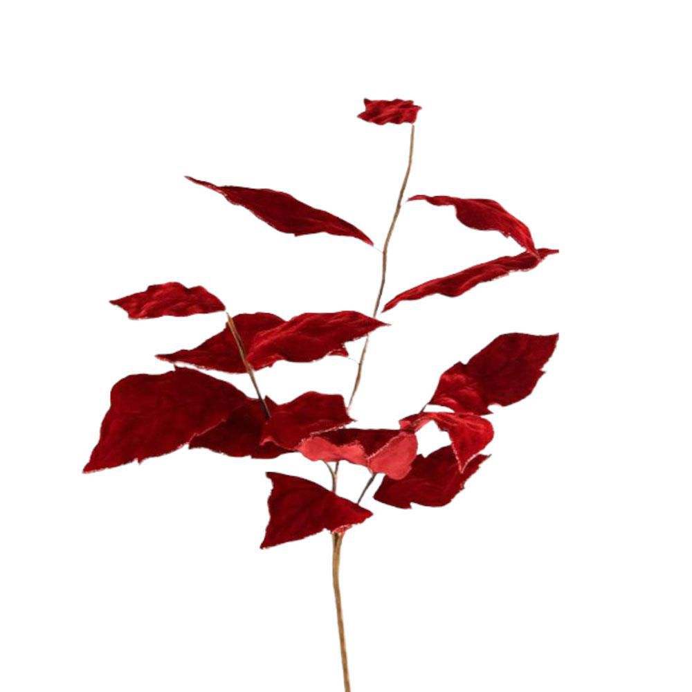 FIORE POINSETTIA RAMO FOGLIE CM.99 ROSSO