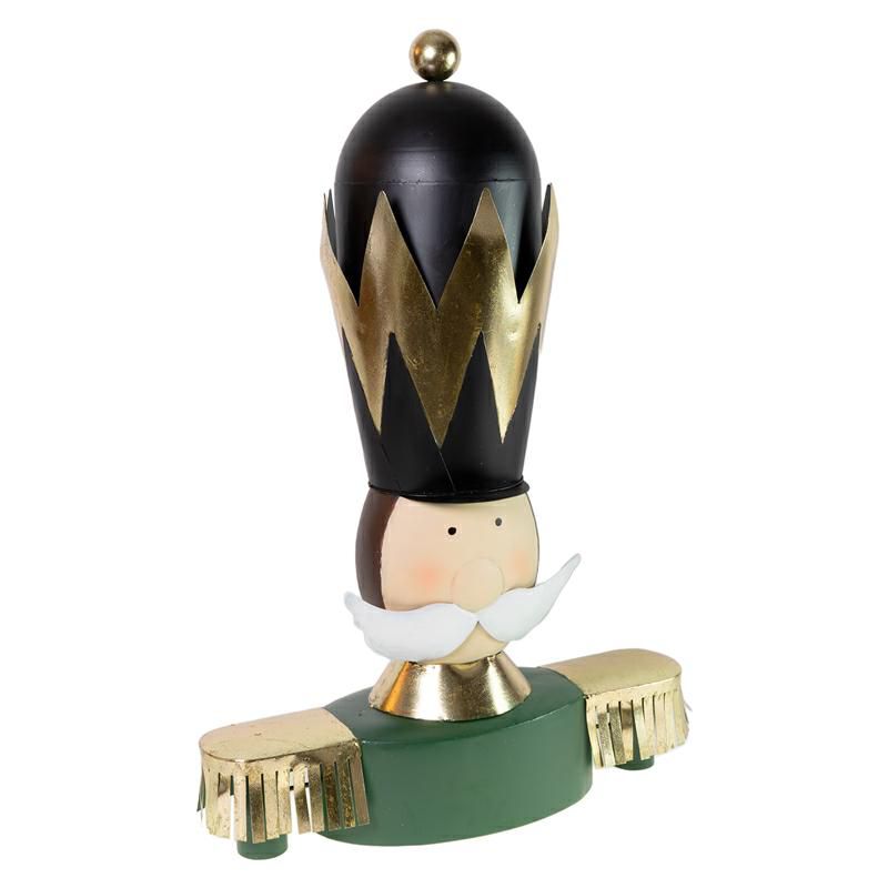 SOLDATO METALLO MEZZO BUSTO 55X26 CM H.80 CM VERDE/ORO