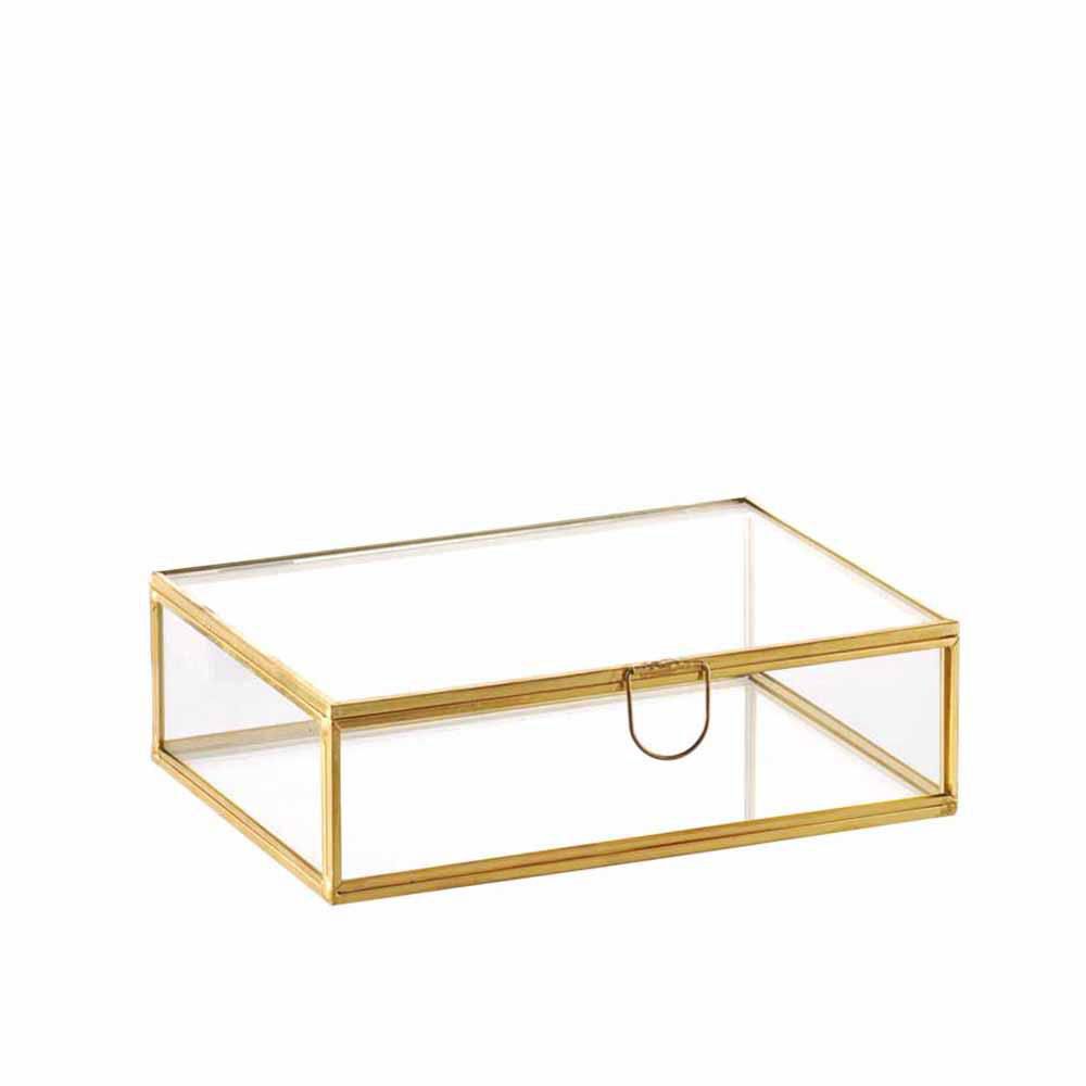 CONTENITORE SCRIGNO QUADRATO VETRO/METALLO 12X16,5 H.4,5 CM ORO CONTENITORE SCRIGNO QUADRATO VETRO/METALLO 12X16,5 H.4,5 CM ORO