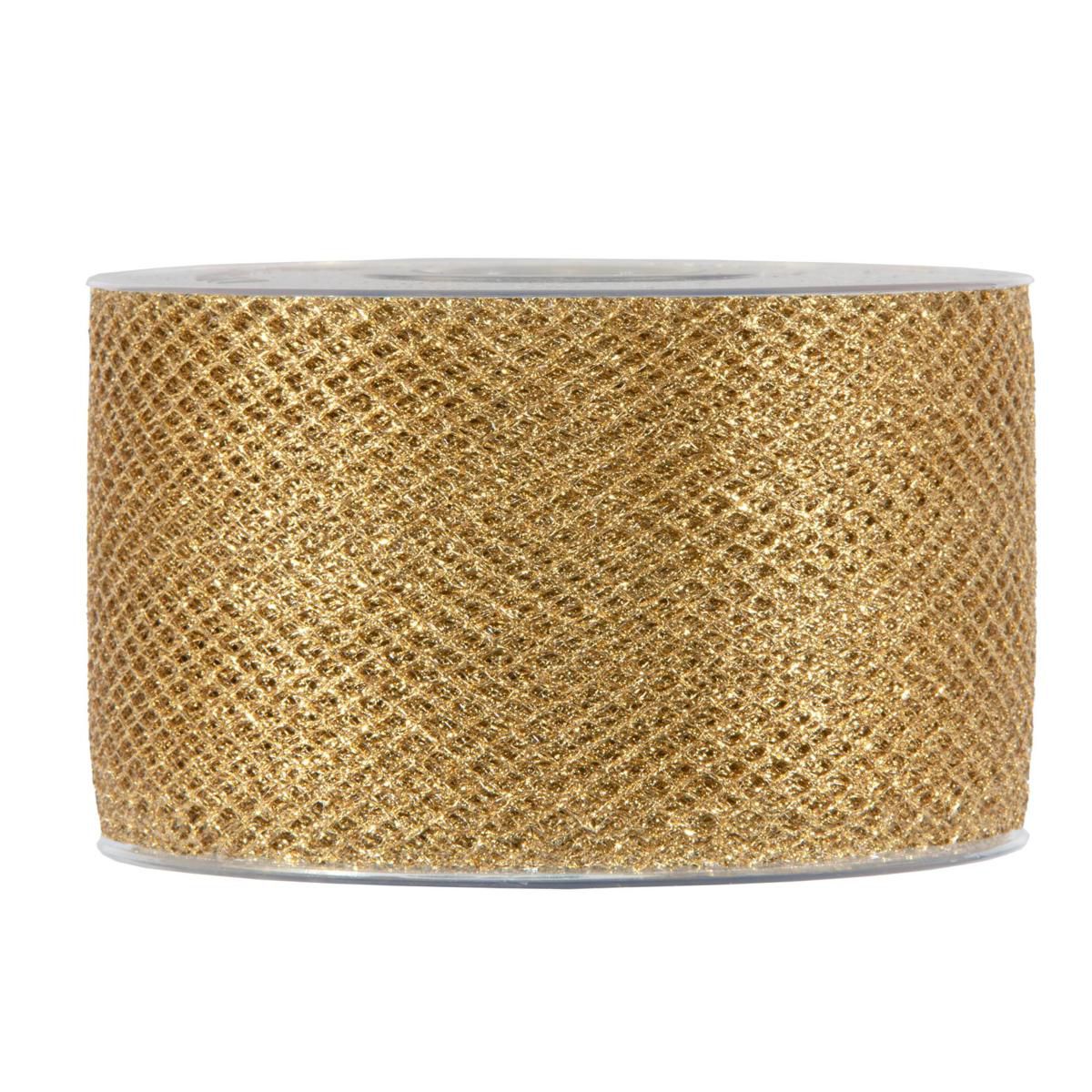 NASTRO RETE LUREX -XMASNET- 63MM 30MT BRONZO