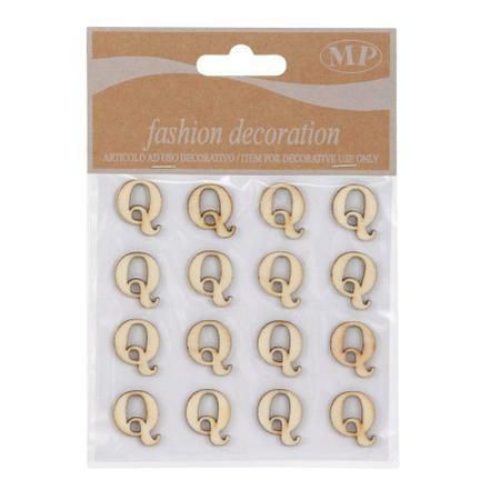 SET 16 LETTERE LEGNO 10X10 CM STICKERS NATURALE