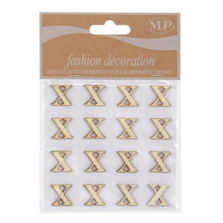 SET 16 LETTERE LEGNO 10X10 CM STICKERS NATURALE