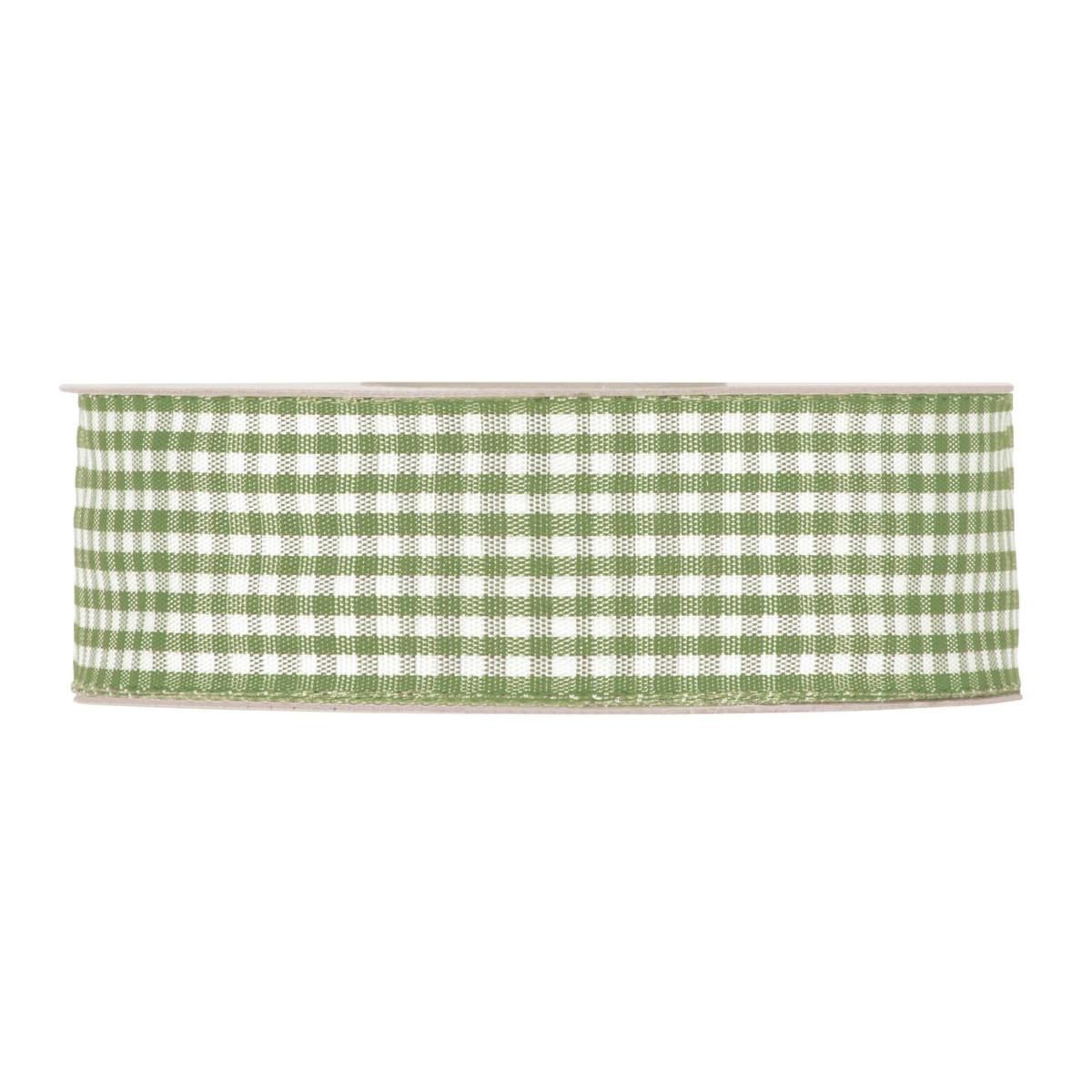 NASTRO VICHY 25MM 20MT VERDE OLIVA/BIANCO