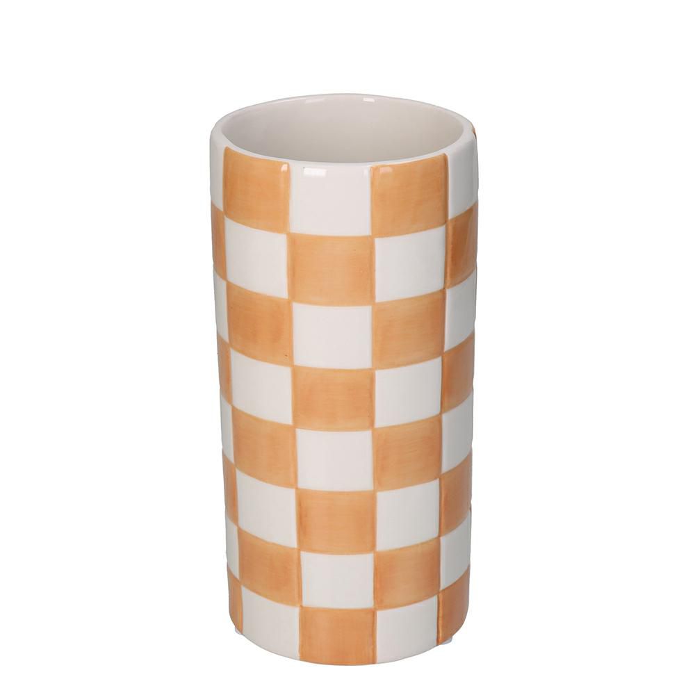 VASO CERAMICA D.10,2 CMH.20,3 CM -DOLOMITE- ARANCIO/BIANCO