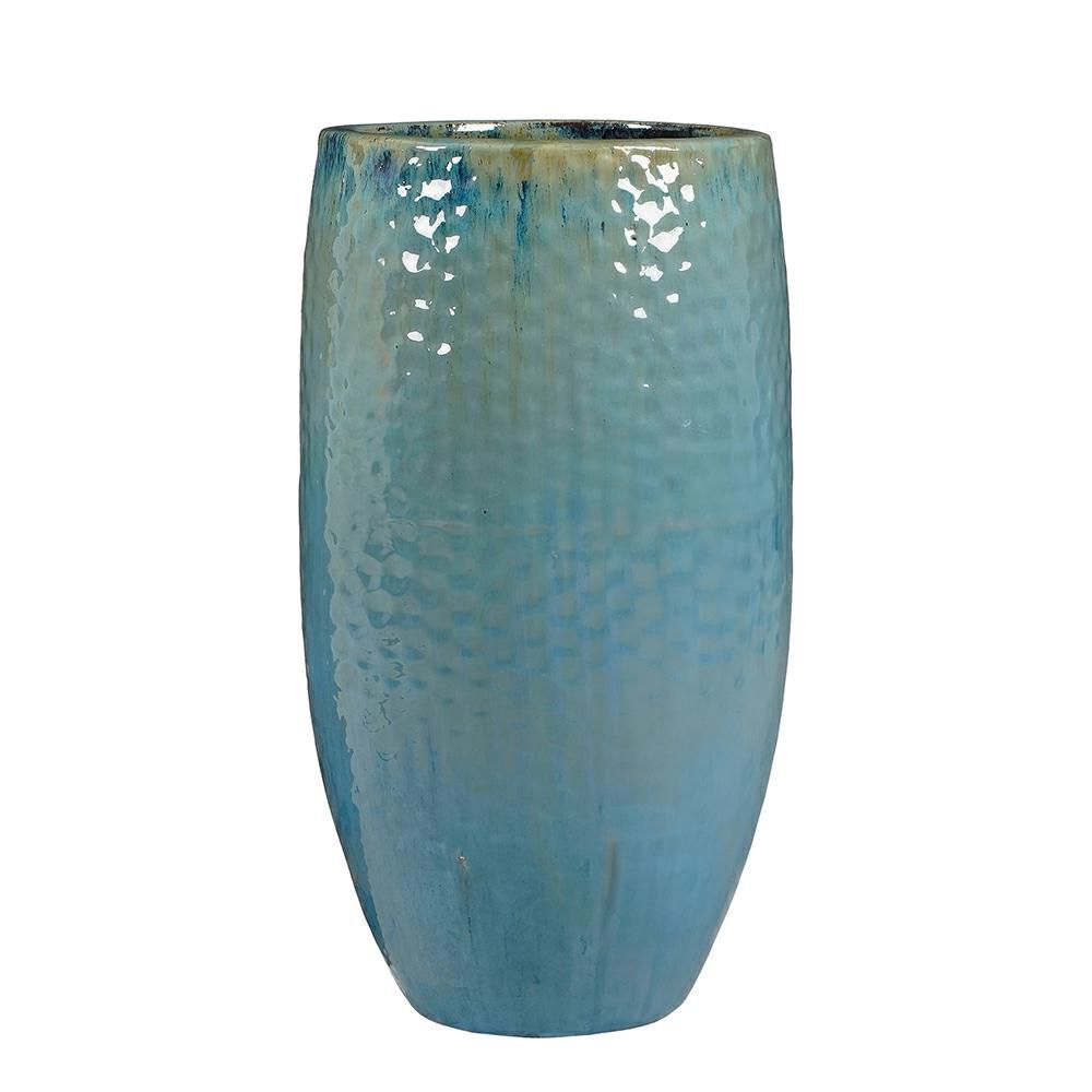 VASO CERAMICA D.47 CM H.88 CM -VULCANO- BLU