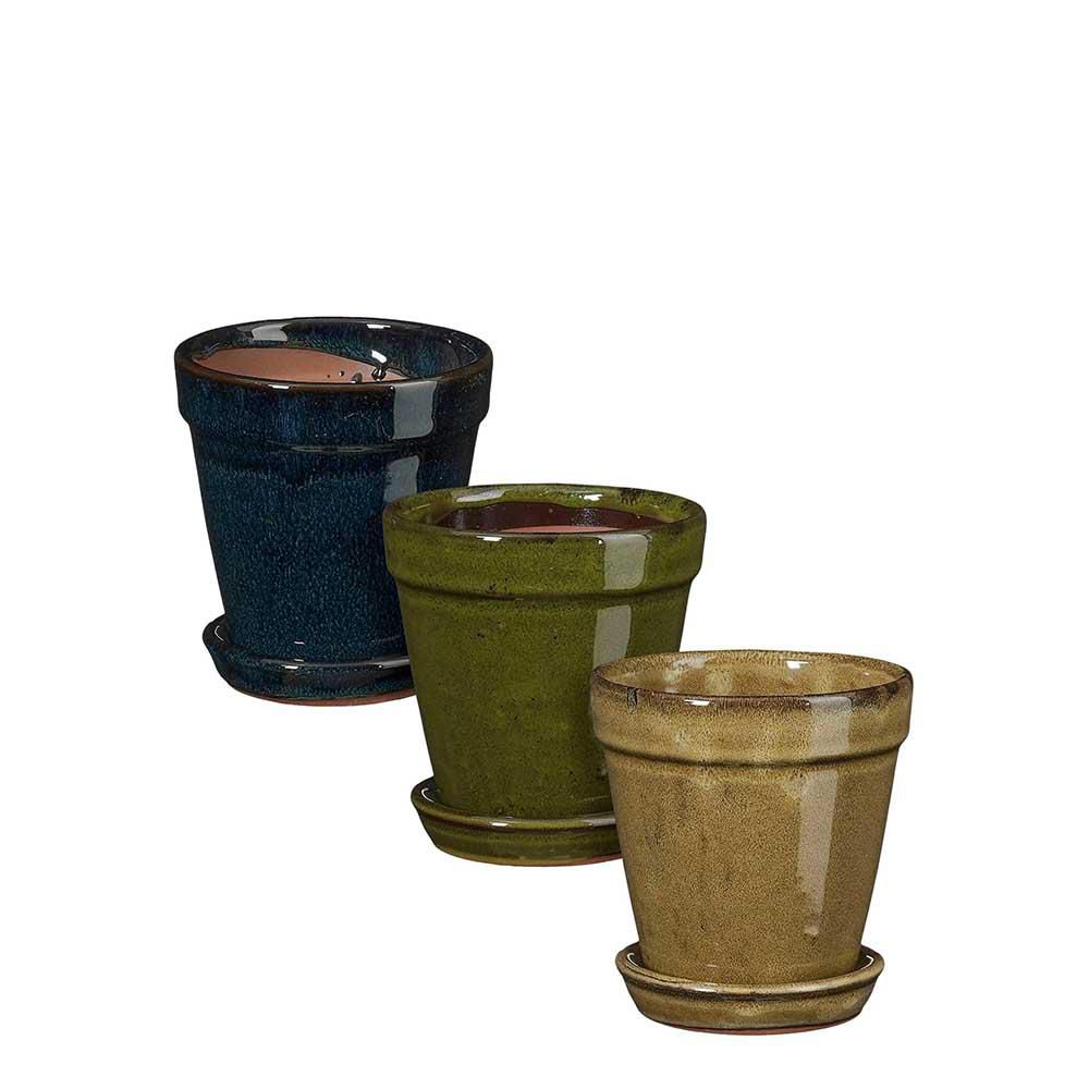 SET 3 VASI D.11,5 H.11,5 CM -MADRID- CREMA/VERDE/BLU