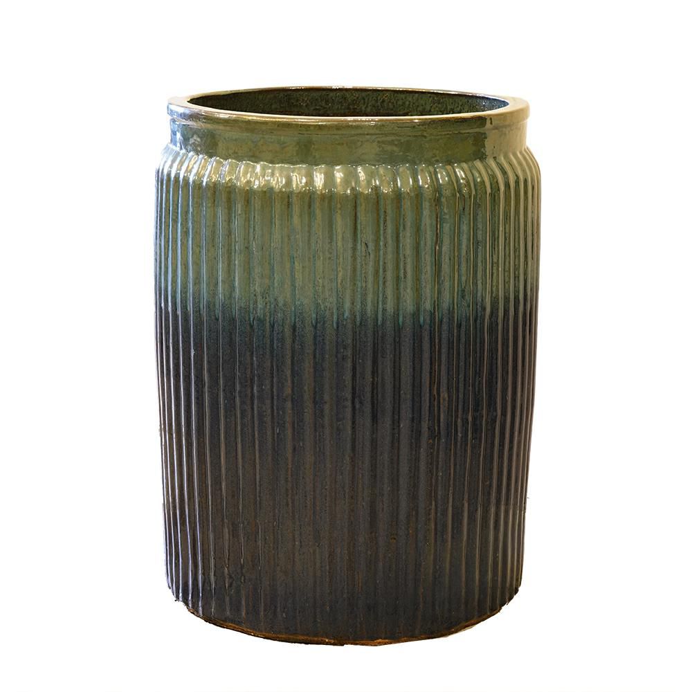 VASO CERAMICA TONDO D.54 CM H.70 CM -LUGANO- VERDE