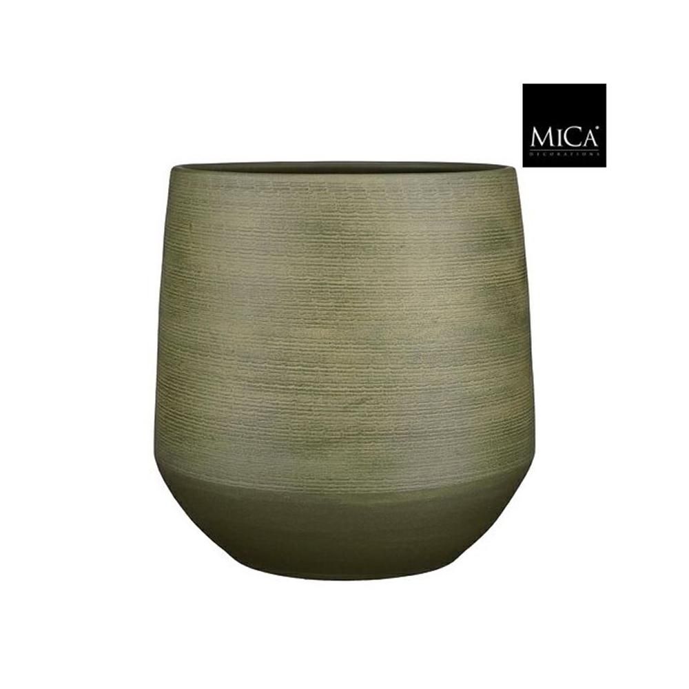 VASO CERAMICA TONDO D.40 CM H.39 CM -EVORA- VERDE