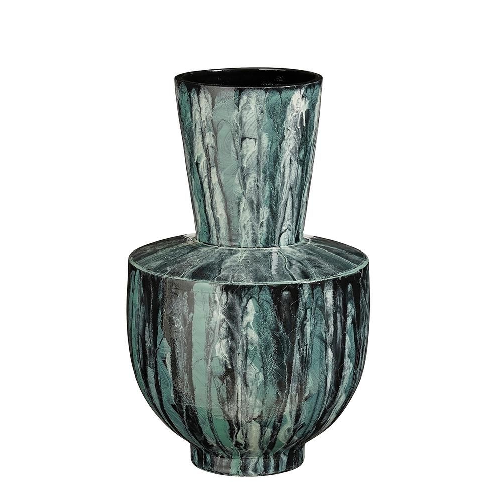 VASO CERAMICA D.29 CM H.45 CM -NIGEL- PETROLIO