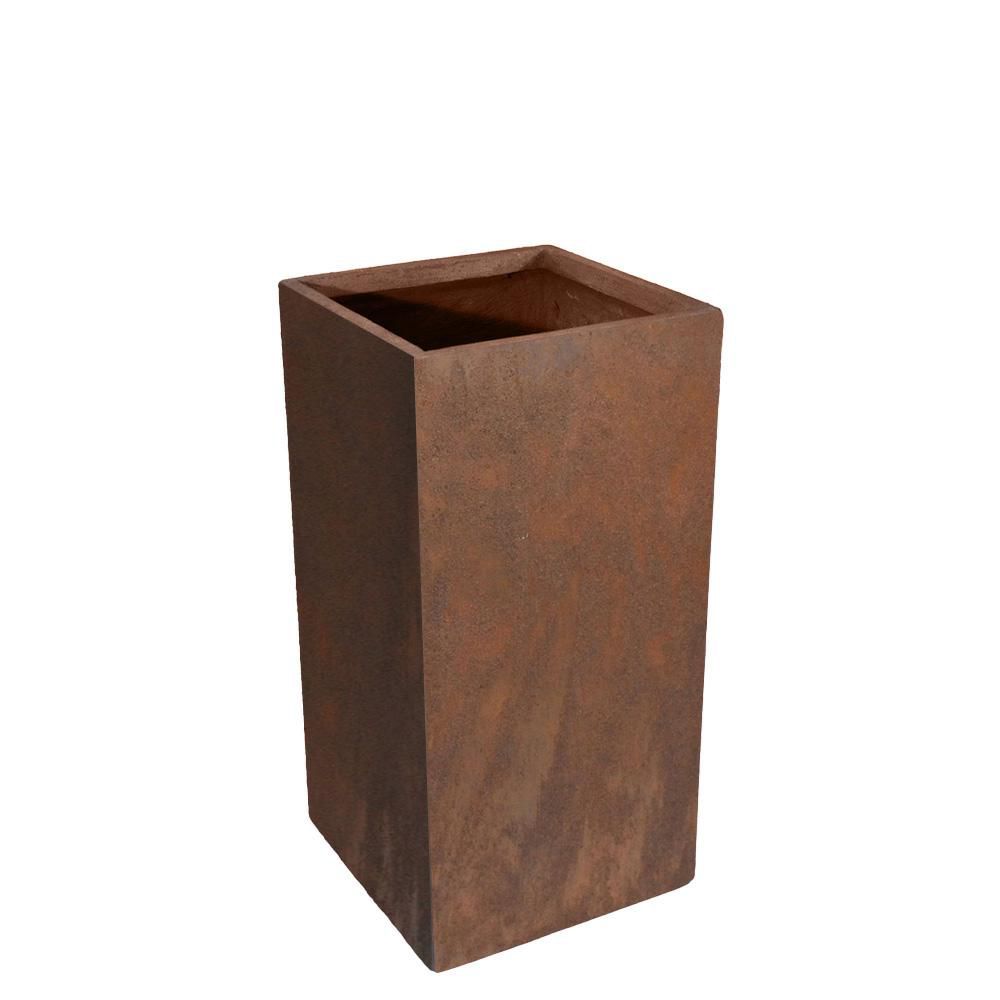 FIORIERA POLIRESINA 33X33 CM H.70 CM -TEXAS CUBIHI- CORTEN/MRRN