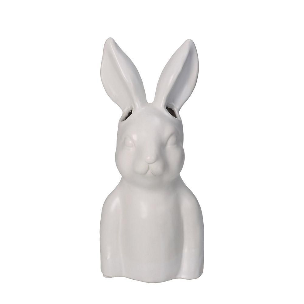 CONIGLIO VASO CERAMICA 12X11 CM H.28 CM BIANCO
