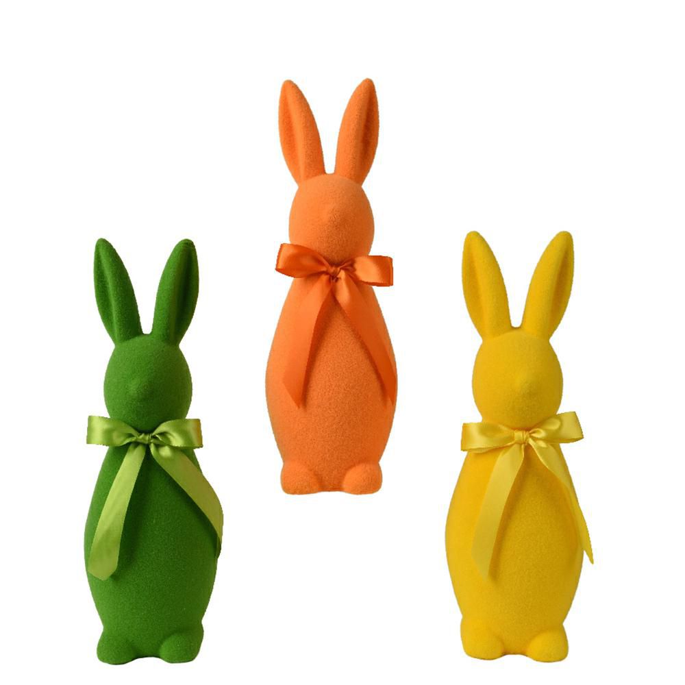 SET 3 CONIGLI POLYFOAM 14X14 CM H.42 CM ASS.MULTICOLOR