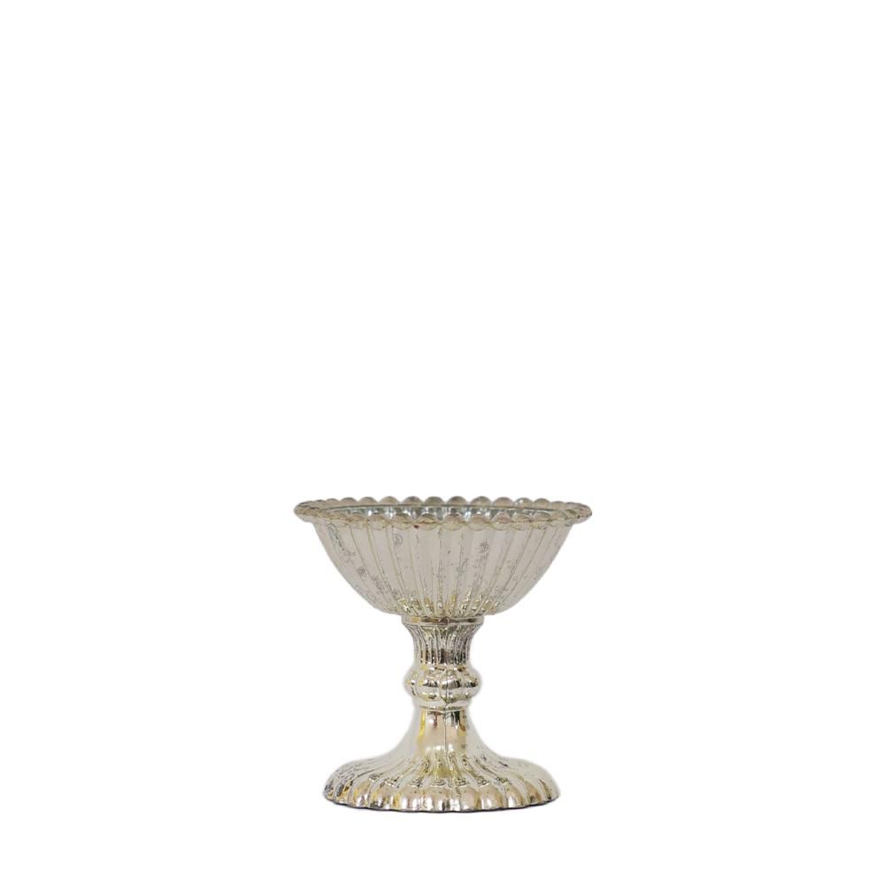 COPPA VETRO C/BASE D.11CM H.11,5 CM ARGENTO