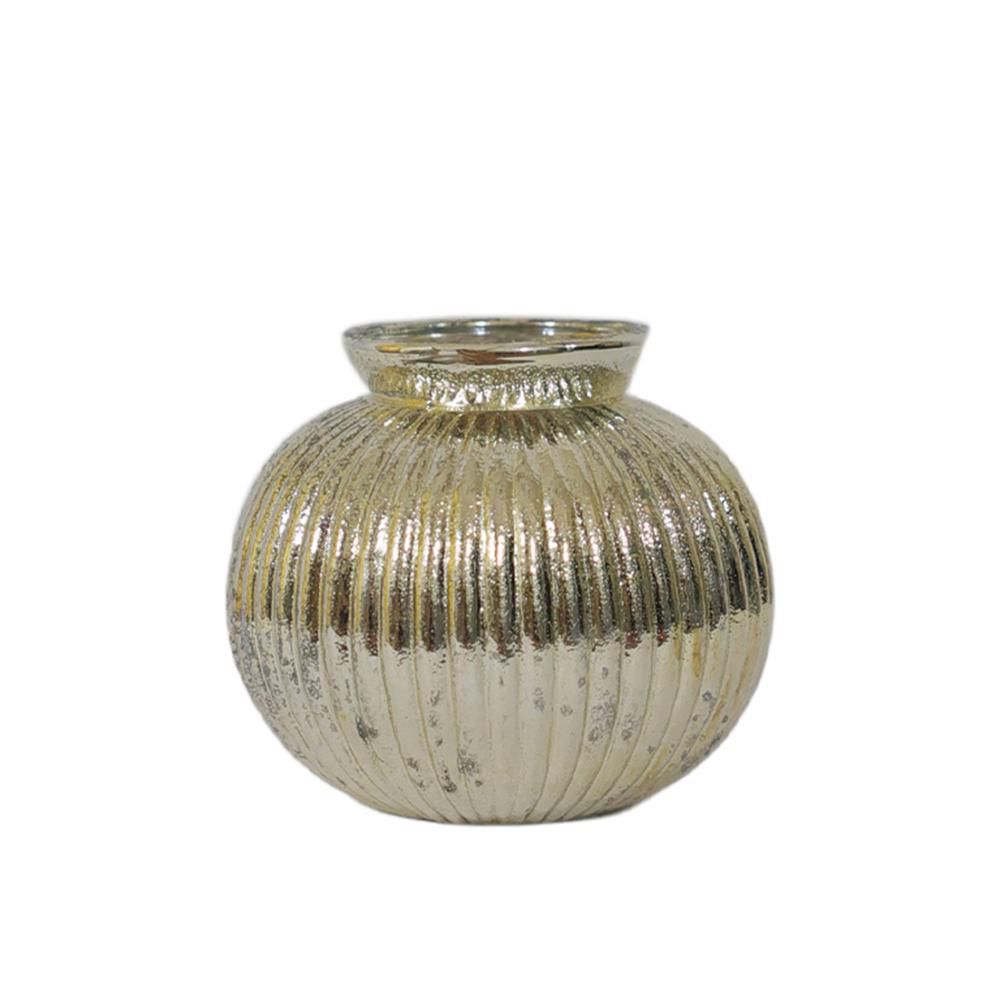 VASO VETRO D.11 CM H.10CM ARGENTO
