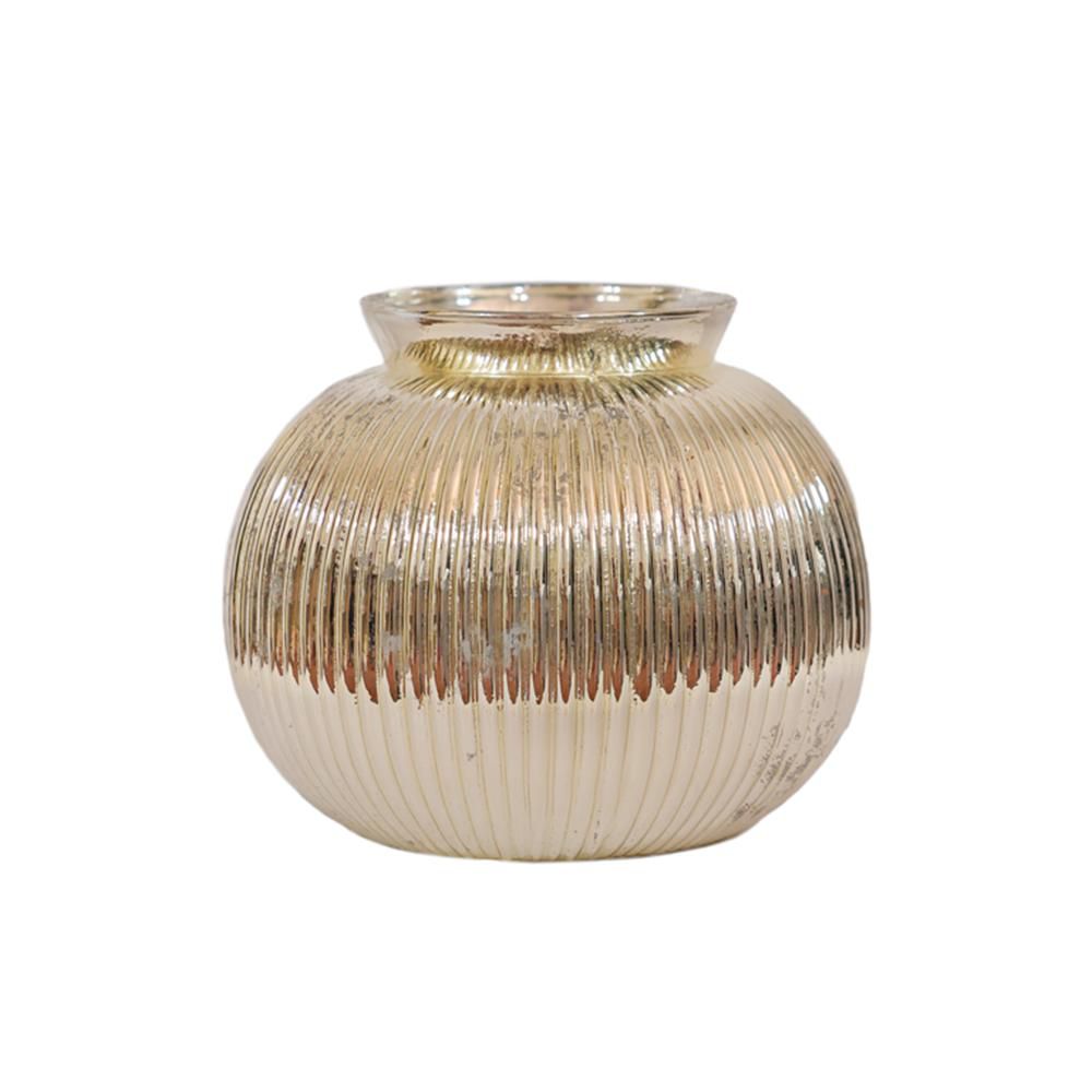 VASO VETRO D.16 CM H.13CM (M) ARGENTO