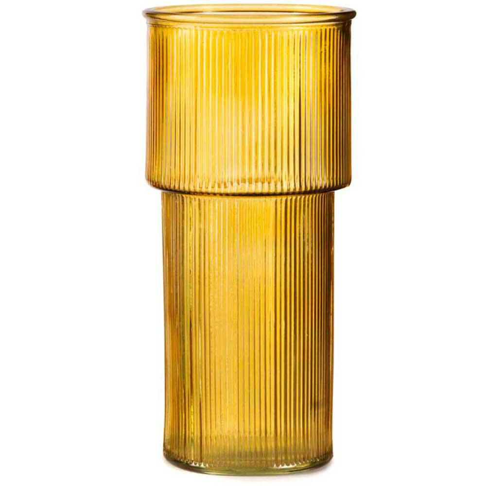 VASO VETRO LUSTRATO D.11 CM H.24 CM -STRIPED- AMBRA VASO VETRO LUSTRATO D.11 CM H.24 CM -STRIPED- AMBRA